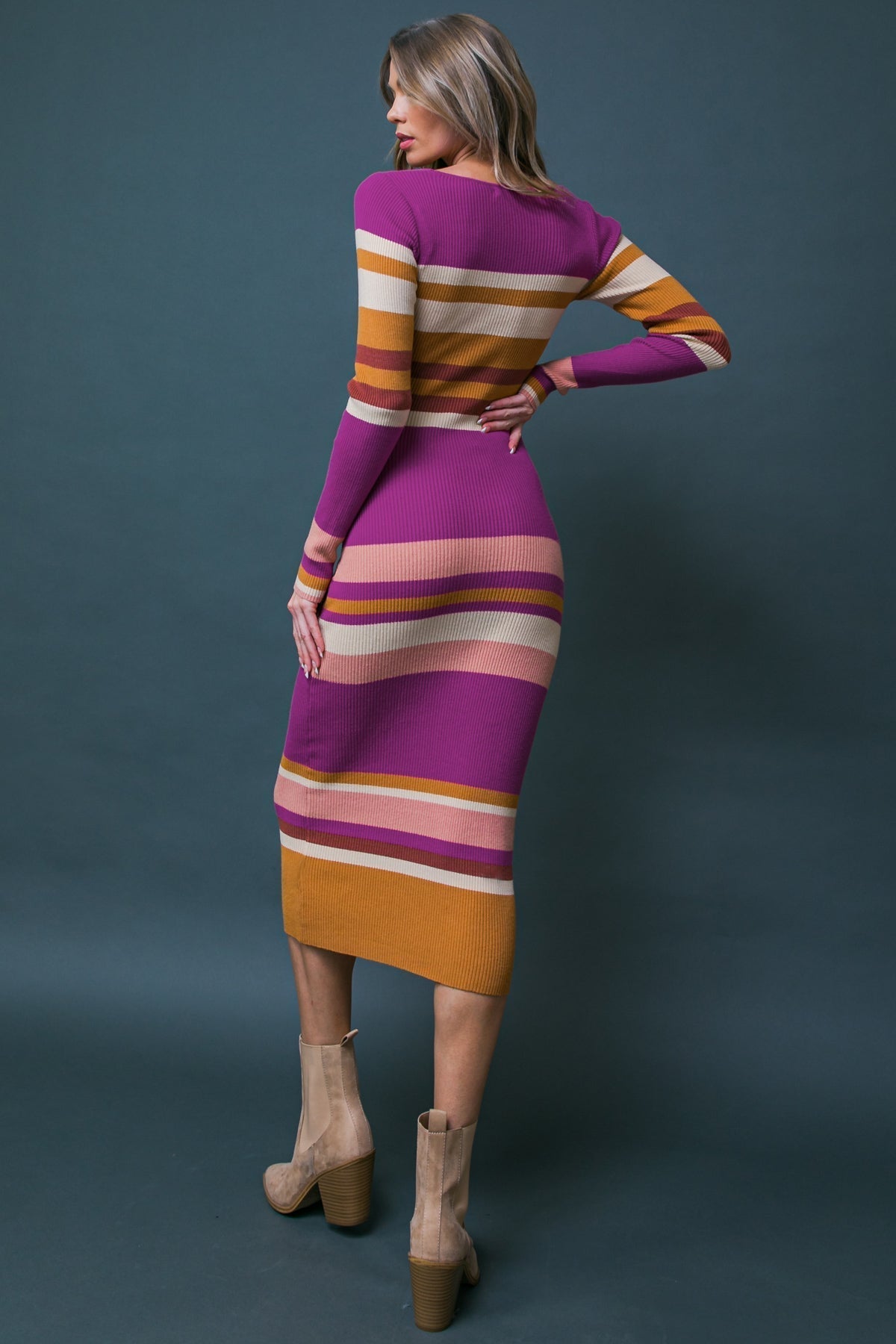 EVENING OF ELEGANCE SWEATER MIDI DRESS Flying Tomato